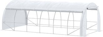 OEM Invernadero De Exterior 6x3x2 M Invernadero De T&uacute;nel Con Puerta Y 12 Ventanas De Malla Enrollables Invernadero De Huerto Para Patio Jard&iacute;n Blanco