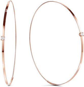 Lana Jewelry Lana Jewelry Large Flat Magic Diamond Hoop Earrings in Rose at Nordstrom