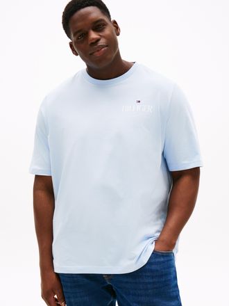 Tommy Hilfiger Big & Tall T-Shirt BT-HILFIGER STACK TEE-B, Herren, Gr. 4XL, blau (breezy blau), Single Jersey, Obermaterial: 100% Baumwolle, TOMMY HILFIGER BIG & TALL, unifarbe