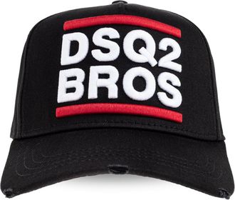Dsquared2 Black DSQ2 Bros Logo Cotton Baseball Cap