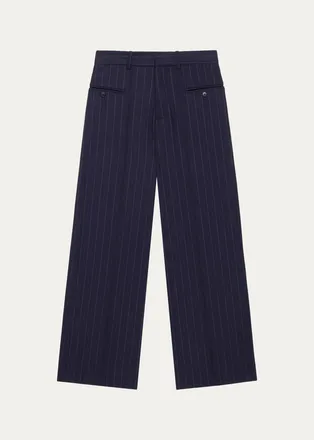 WE-AR4 The Avenue Pinstriped Wide-Leg Pants