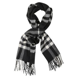 Burberry Winter Scarves, female, Black, Size: ONE SIZE Cashmere Check Scarf
