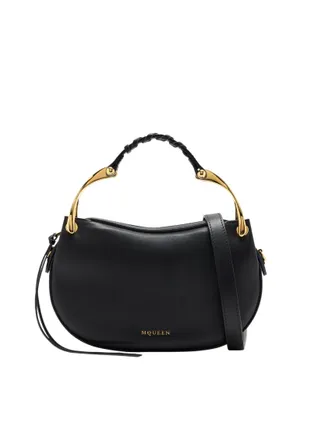 Alexander McQueen Black Wishbone Mini Shoulder Bag