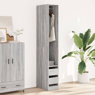 Berkfield Home Wardrobe Grey Sonoma 30x50x200 cm Engineered Wood | Size: 30 x 50 x 200 cm