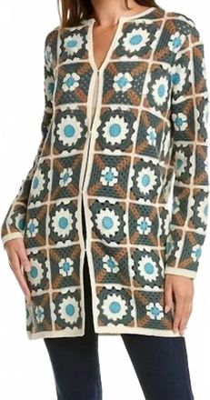Tyler B&ouml;e Crocheted Mid Length Cardigan Sweater In Multicolor