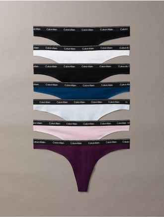 Calvin Klein Calvin Klein Womens Icon Logo 7-Pack Thong - Multi - XL