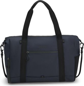BOSS Reflective-detail holdall in faux leather