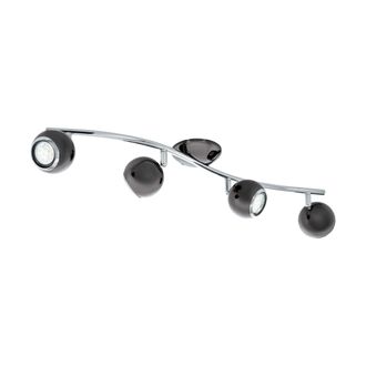 Loops Flush 4 Spots Ceiling Light Colour Nickel Chrome Plated Steel Bulb GU10 4x3W in Metallics