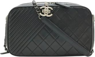 Chanel Pre-owned Boy Camera Bag Leather Black - Dames - Vintage Schoudertas - Zwart - ONE Size - Leer - Vintage