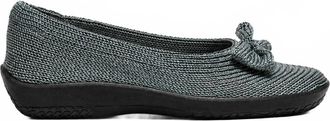 Arcopedico Womens Lyla Sport Knit Bow Detail Flat In Titanium