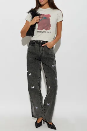 Carne Bollente T-shirt With A Colourful Print, Womens, Grey