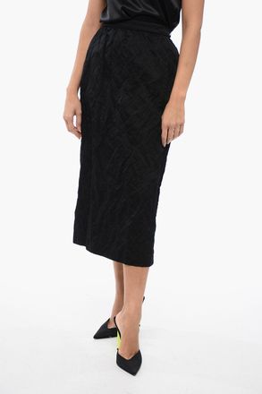 Dior Froiss&eacute; Cotton-Blend Skirt with Side Zip Dior
