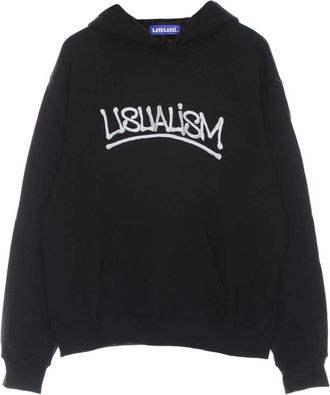 Usual Zwarte hoodie met kangoeroezak - Heren - Hoodies - Zwart - XL - Katoen - Hoodies & sweatvesten