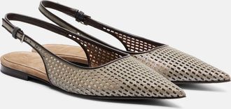 Brunello Cucinelli Monili leather slingback ballet flats