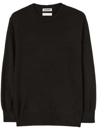 Jil Sander crew-neck wool jumper - women - Wool - 38 - Black