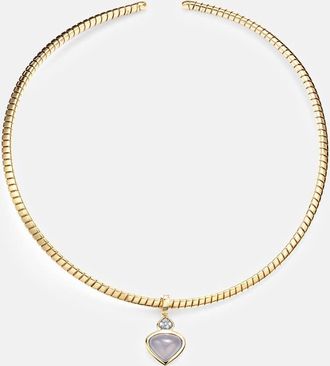 Marina B Trisolina 18kt gold necklace with chalcedony and diamonds