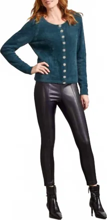 Tribal Diamante Button Cardigan In Alpine