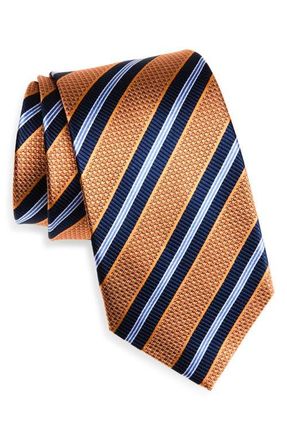 Nordstrom Stripe Silk Tie in Orange at Nordstrom