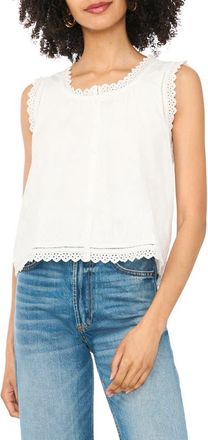 Vince Camuto Sleeveless Button Front Crop Top in Ultra White at Nordstrom Rack, Size X-Large