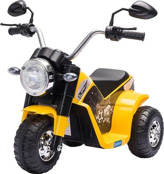 HOMCOM Homcom - Moto El&eacute;ctrica Infantil Con 3 Ruedas Triciclo A Bater&iacute;a 6v Para Ni&ntilde;os De 18-36 Meses Con Faro Bocina Neum&aacute;tica Y Velocidad De 2 Km/h 72x57x56