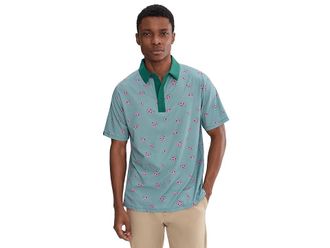 Callaway Azalea Gingham Print Polo Mens Clothing Galapagos Green : 2XL, Elastane/Polyester