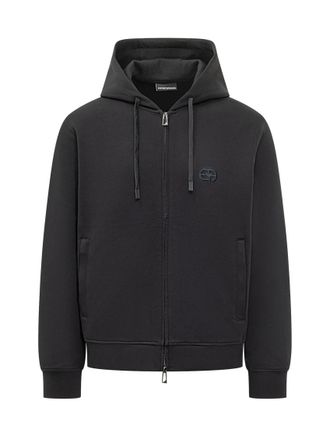 Emporio Armani Blue Solid Hood Sweatshirt