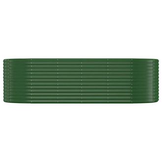 Berkfield Home Garden Raised Bed Powder-coated Steel 249x100x68 cm Green | Size: 249 x 100 x 68 cm