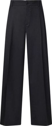 Dolce & Gabbana Wool Panama Broeken - Heren - Wijde Broeken - Grijs - L - Wol - Broeken