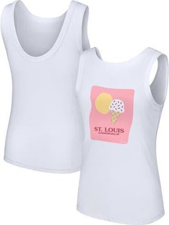 Lusso Womens Lusso Style White St. Louis Cardinals Lindy Tank Top at Nordstrom, Size Xx-Large