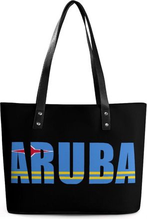 Generic Aruba Flag Caribbean Beach Tote Bags for Women Cute Shoulder Purses Handbags