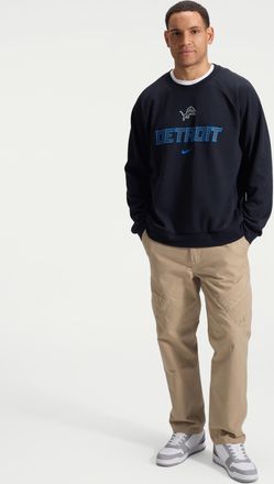 Nike Detroit Lions Rivalries Collection Primary Nike Mens Dri-FIT NFL Pullover Crew in Black | 03EK00A9J-KVZ