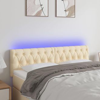 vidaXL Cabecero Con Led De Tela Color Crema 160x7x78/88 Cm Vidaxl
