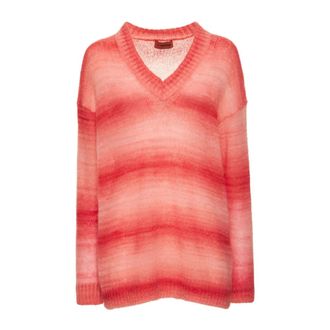 Missoni V-neck Knitwear, female, Red, Size: 2XS V-neck Sweater