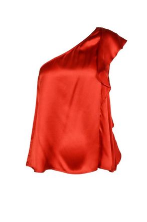 L'autre Chose Red Silk Top