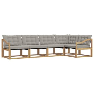 vidaXL Conjunto De Sof&aacute;s De Exterior 5 Pcs Blanco Y Gris Claro Vidaxl