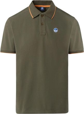 North Sails Biologisch katoenen gestreept kraag poloshirt - Heren - Polos - Groen - 3XL - Katoen - Tops
