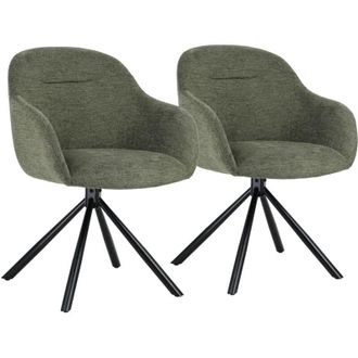 Happy Garden Lote De 2 Sillas De Tela Verde Saffi