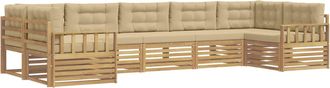 vidaXL Conjunto De Sof&aacute;s De Exterior 7 Uds. Y Beige Vidaxl