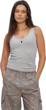 ALIX The Label Gebreide Tanktop - Dames - Tops zonder mouwen - Grijs - L - Tops