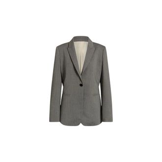 Alberta Ferretti Fluid sartorial pinstripe blazer - female - Alberta Ferretti - Blazers - Gray - XL - Jackets