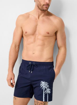 BOSS Mens Embroidered palm tree swim trunk