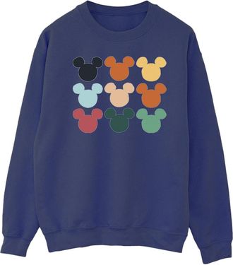 Disney Heren Mickey Mouse Hoofden Vierkant Sweatshirt (Marineblauw)