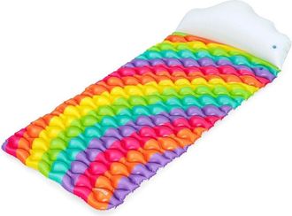 Trade Shop Trade Shop - Materassino Arrotolabile Fashion Rainbow Dreams Arcobaleno Con Cuscino Forma Nuvola 44107