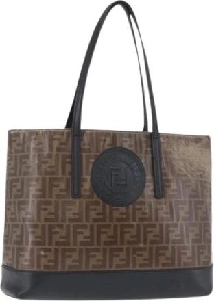 Fendi Pre-owned Tote Bags, female, Brown, Size: ONE SIZE Pre-owned Zucca Canvas Tote Bag