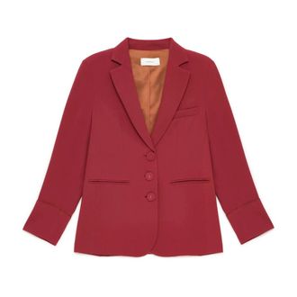 Maliparmi Blazer in cr&ecirc;pe sabl&eacute; - - Jackets - Donna - Rosso - XL