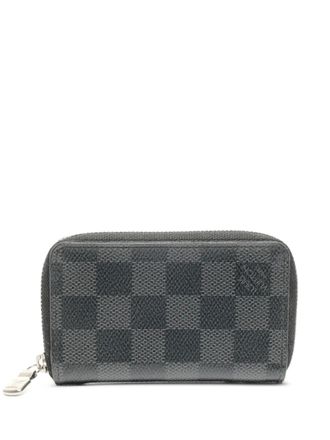 Louis Vuitton 2019 Damier Graphite zip coin purse - unisex - PVC/Canvas/Calf Leather - One Size - Grey