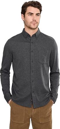 Faherty Coastline Knit Shirt Mens Clothing Charcoal Heather Twill : 2XL, Cotton/Lyocell