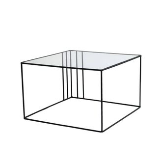 Dmora Mesita de sal&oacute;n de metal negro 55x55x36h cm