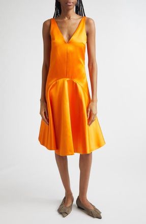 J.W.Anderson Draped Double Face Satin Dress in Satsuma at Nordstrom, Size 2 Us