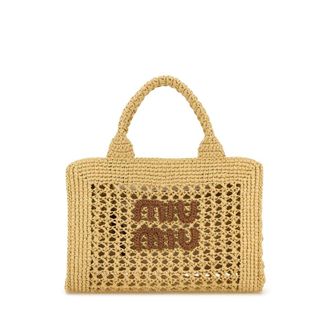 Miu Miu Beige Crochet Handbag